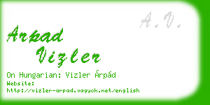 arpad vizler business card